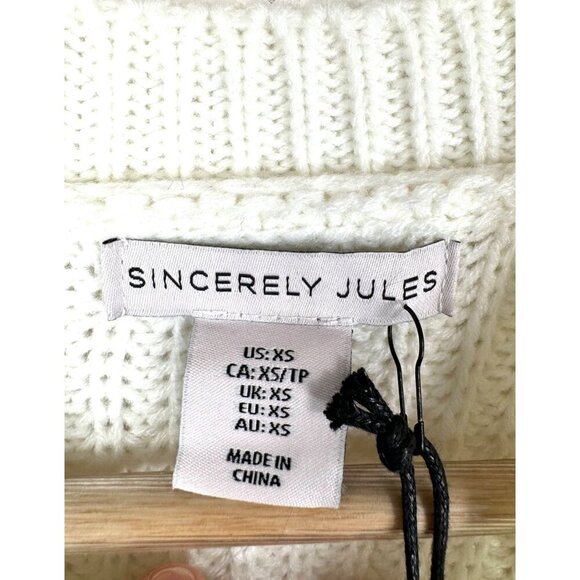 Sincerely‎ Jules Colorblock cropped loose fit Knit Sweater 90s XS - Picture 2 of 8